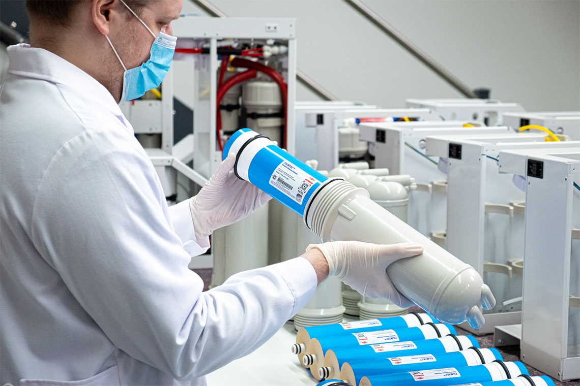 Produktion von Made in Germany Umkehrosmose-Trinkwasserfiltergeräten