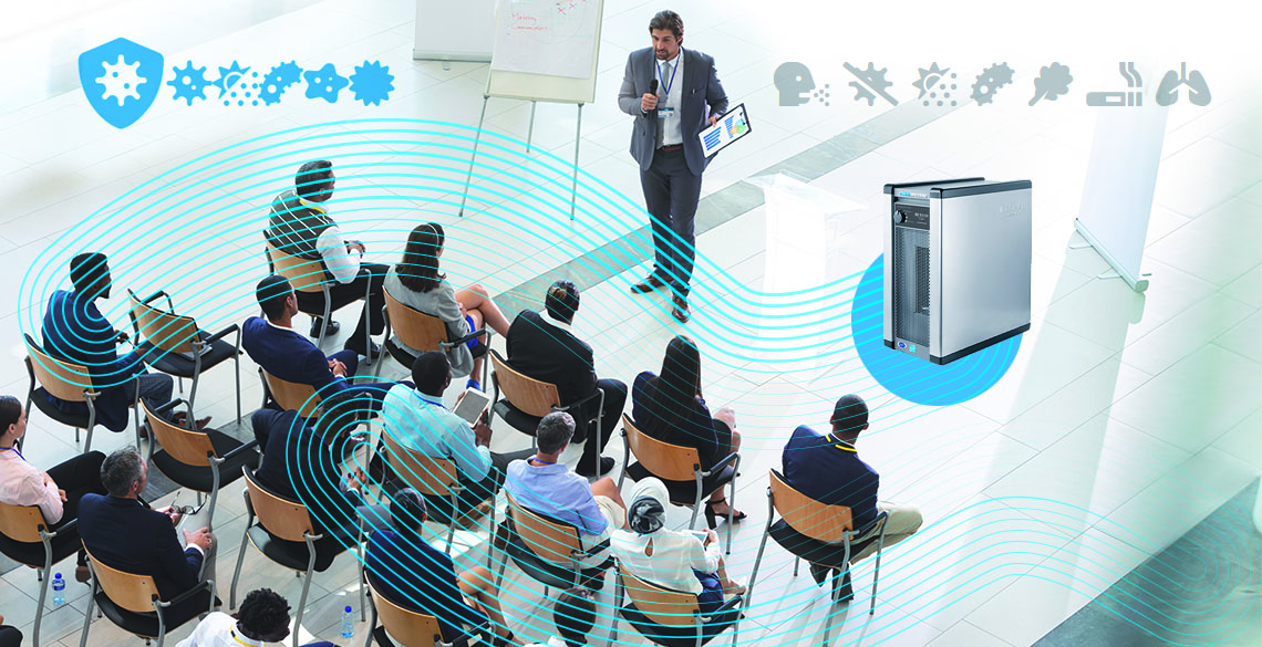 Konferenz mit ActivePure Luftreiniger Beyond