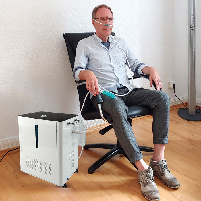Wasserstoff-Inhalator BE H2-3000 weiß Anwendung Wasserstoff-Inhalator BE H2-3000 weiß Anwendung